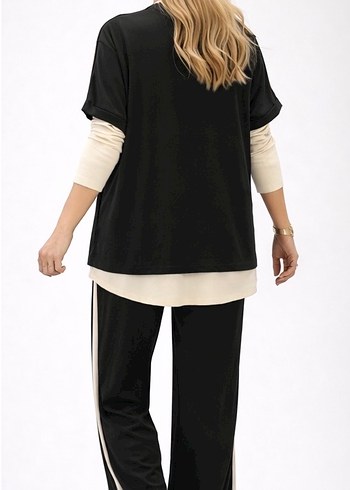 Siyah Rahat Kesim Kadın 3lü takım - Görsel 3