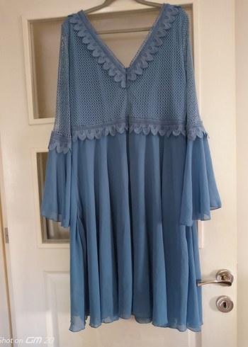 MAVİ DANTELLİ ELBİSE - Görsel 6