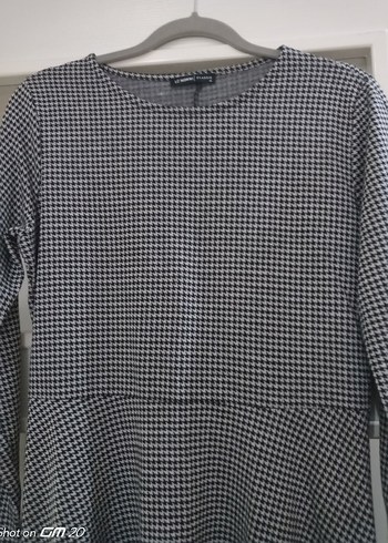 Gri Uzun Kollu kloş triko elbise - Görsel 2