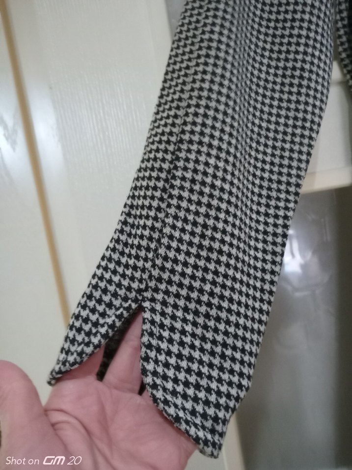 Gri Uzun Kollu kloş triko elbise - Görsel 3