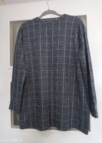 Gri simli triko tunik - Görsel 6