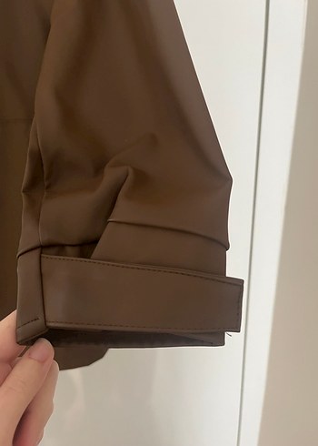 Kahverengi Fermuarlı Midi Yağmurluk - Görsel 5
