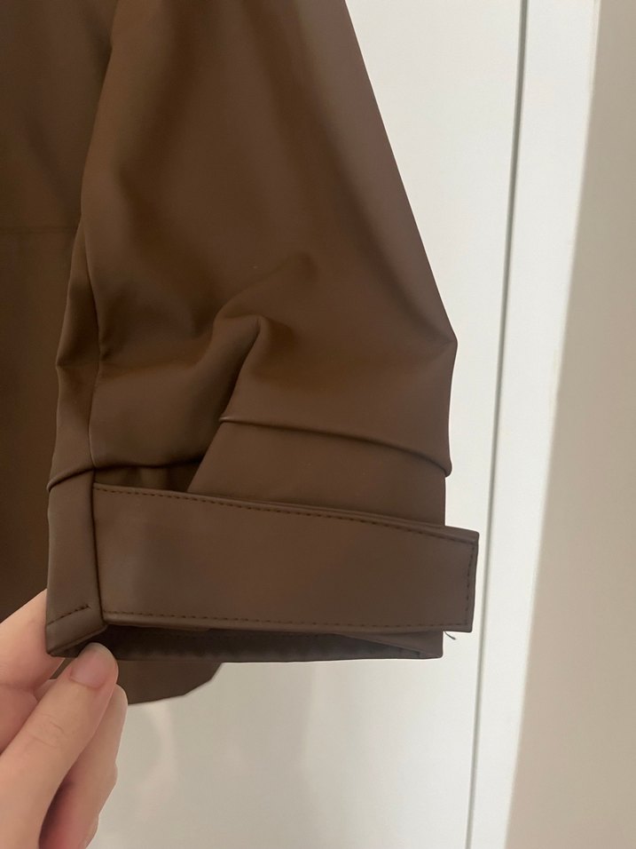 Kahverengi Fermuarlı Midi Yağmurluk - Görsel 5