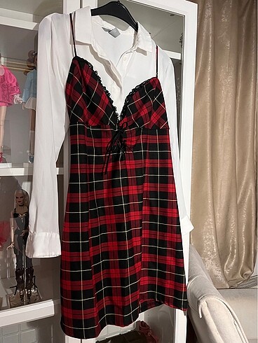 Ekose gotik y2k kısa mini elbise gothic # zara mango ipekyol twi