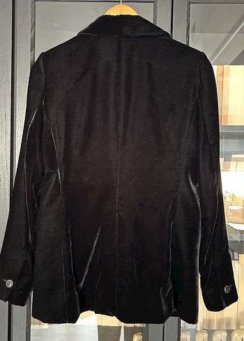 Mango Siyah Kadife Blazer Ceket - Görsel 6