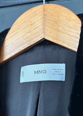 Mango Siyah Kadife Blazer Ceket - Görsel 7