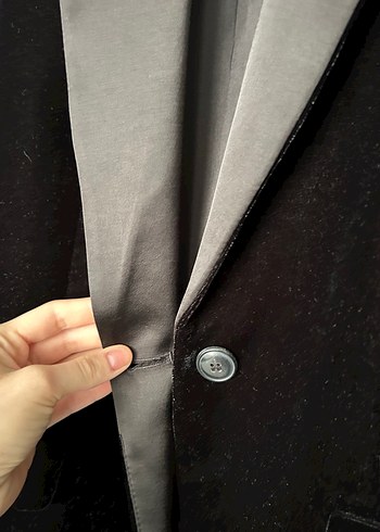 Mango Siyah Kadife Blazer Ceket - Görsel 2