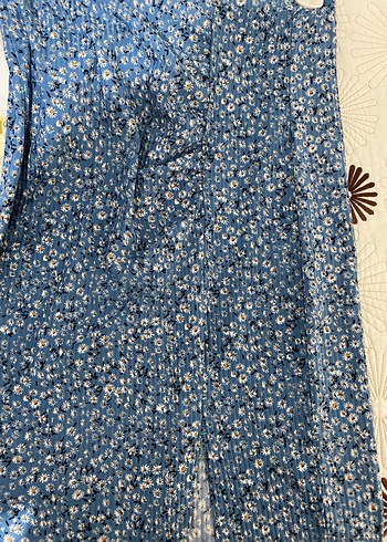 Mavi Desenli Bohem Uzun Midi Etek - Görsel 3