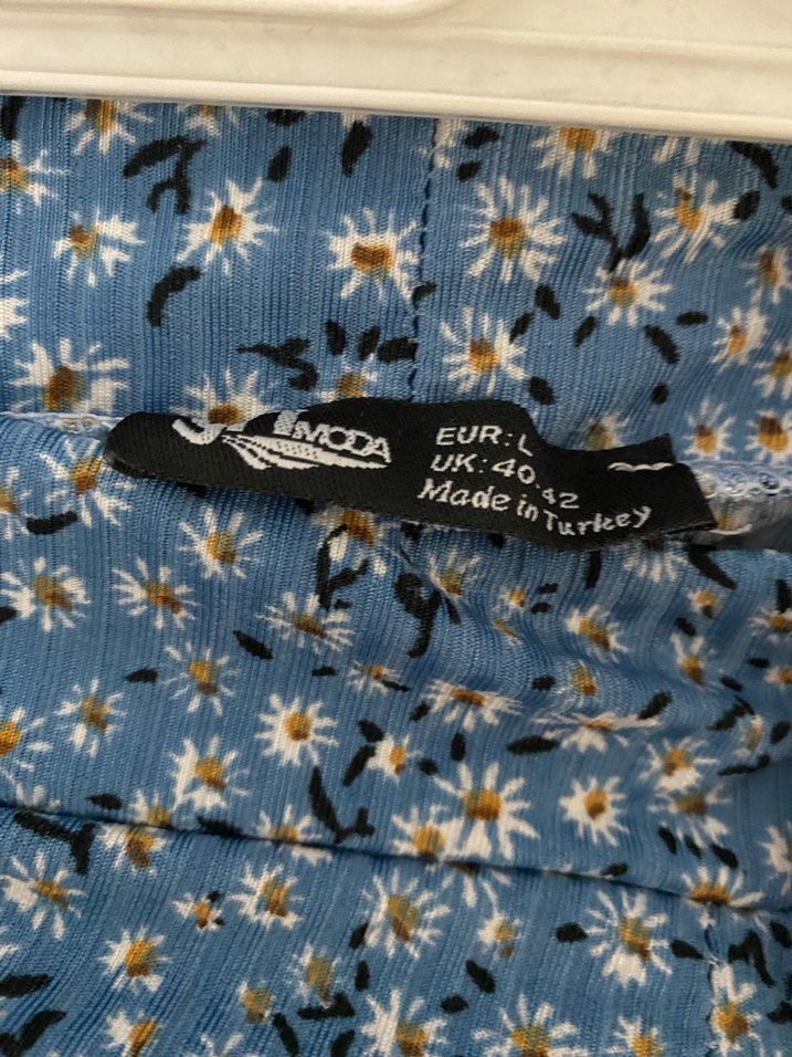 Mavi Desenli Bohem Uzun Midi Etek - Görsel 2