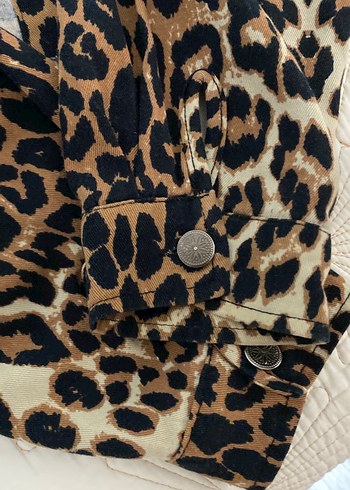 Leopar Desenli Kadın Mini Ceket - Görsel 4