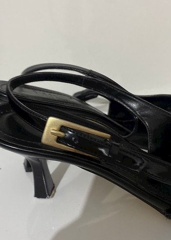 Siyah Tokalı Stiletto Topuklu Kadın Ayakkabı - Görsel 3