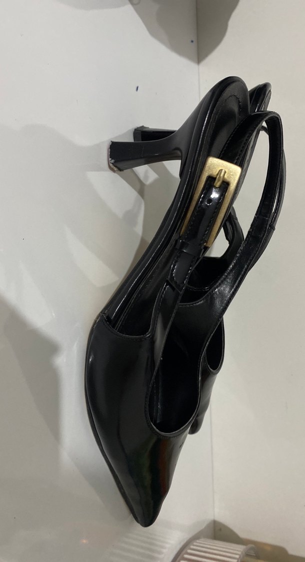 Siyah Tokalı Stiletto Topuklu Kadın Ayakkabı - Görsel 2