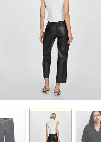 Deri Kadın Cigarette Pantolon - Görsel 4
