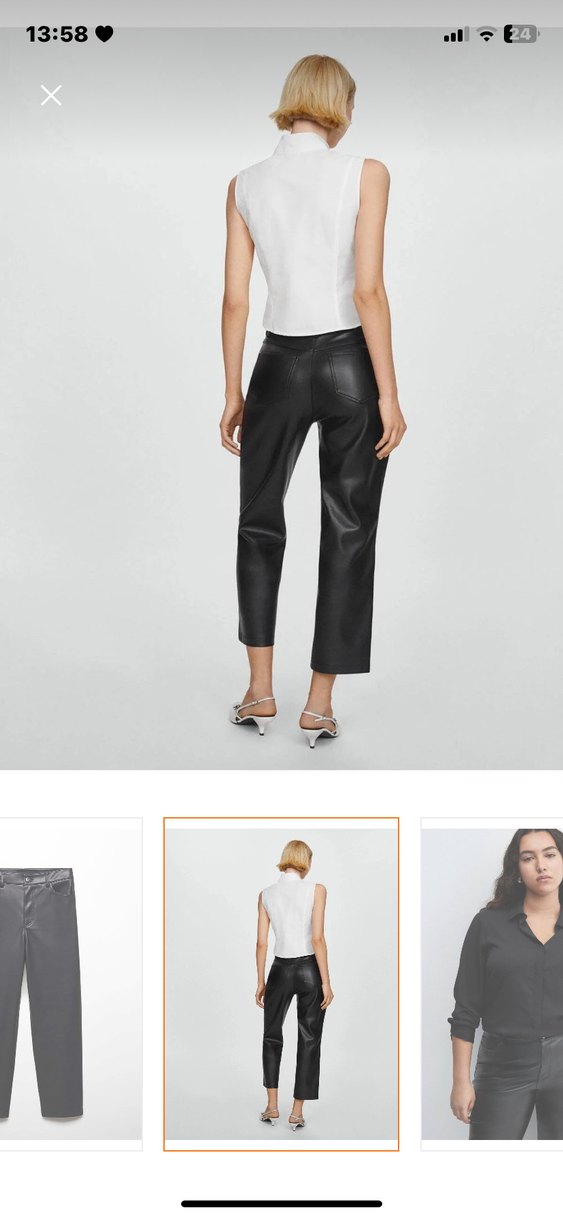 Deri Kadın Cigarette Pantolon - Görsel 4