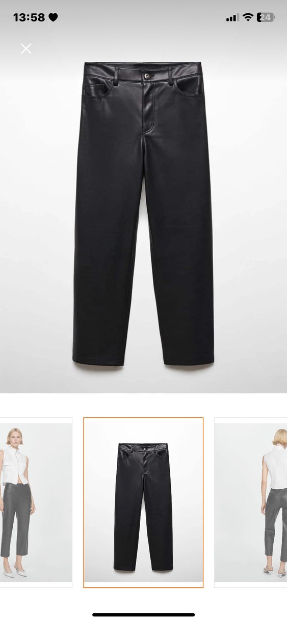Deri Kadın Cigarette Pantolon - Görsel 2