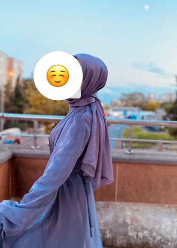 Uzun Kollu Mor Uzun Abiye Elbise - Görsel 3