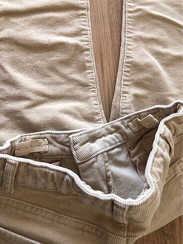 11-12 Yaş Beden camel Renk İnce fitilli pantolon