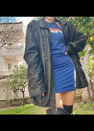 American Vintage Uzun Deri Ceket