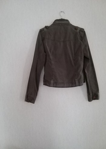 s Beden Düğmeli Kahverengi Denim Kadın Ceket