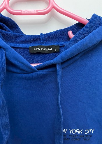 Kadın Mavi Kapüşonlu Sweatshirt - Görsel 2