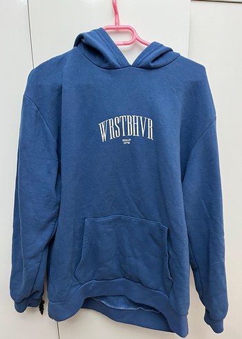 Kadın Baskılı Mavi Denim Sweatshirt - Görsel 2