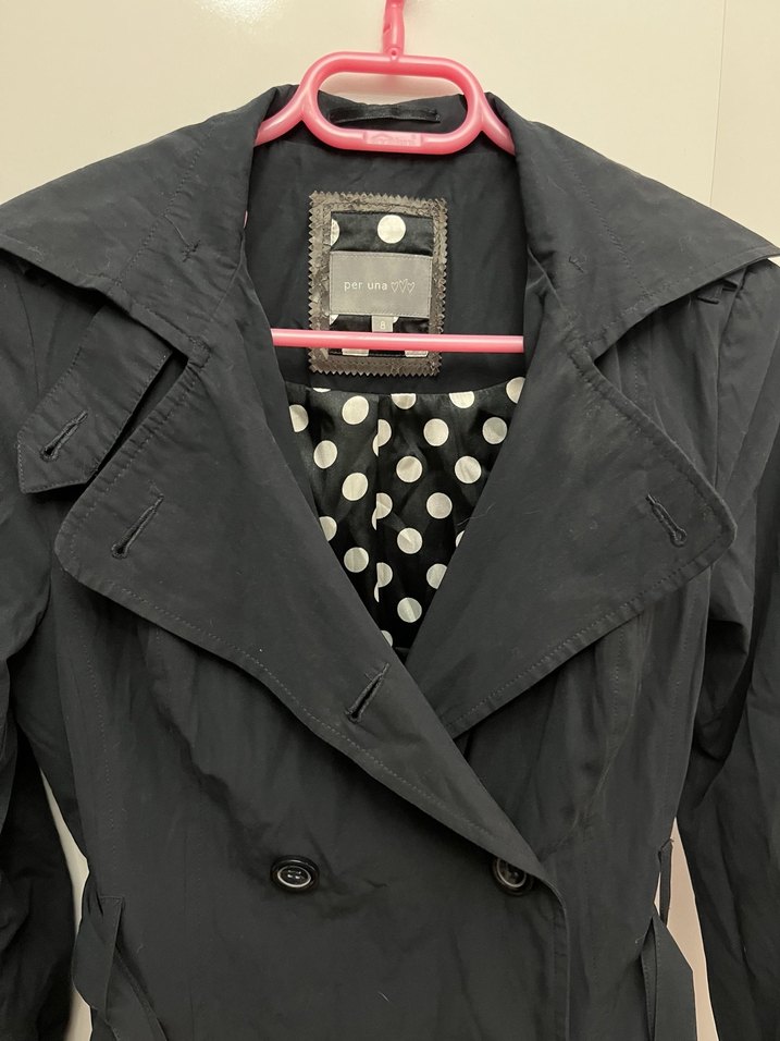 Düğmeli Siyah Midi Trençkot - Görsel 2