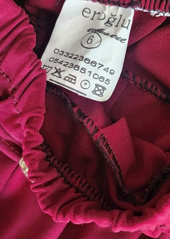 6 Yaş Beden cocuk Bordo Parlak şalvar