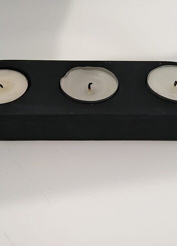 MAZE Doğal beton 3lü tealight mumluk 