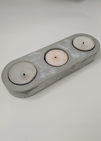 Diğer MAZE Doğal beton 3lü tealight mumluk 