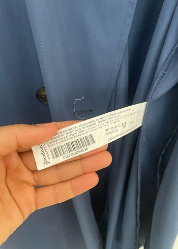 Stradivarius Mavi Uzun Trençkot