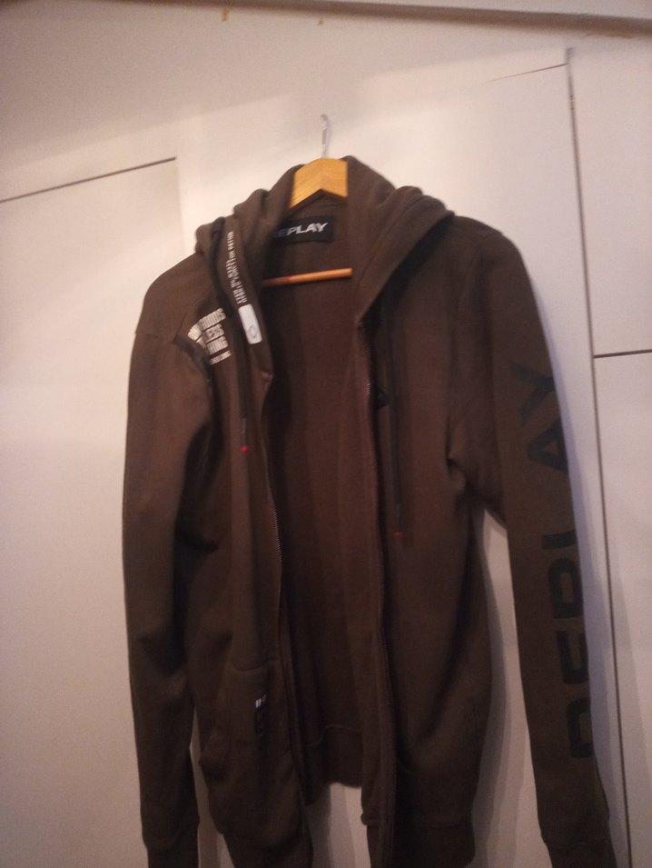 Replay Kapüşonlu haki Erkek kadın Sweatshirt - Görsel 4