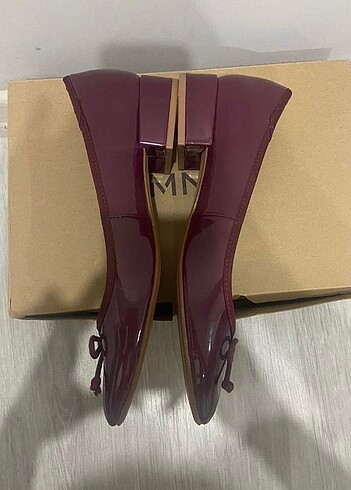 Mango bordo topuklu babet