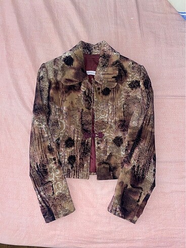 Vintage peplos kadife ceket