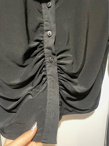 Vintage Love Büzgü detaylı uzun kollu fit gömlek