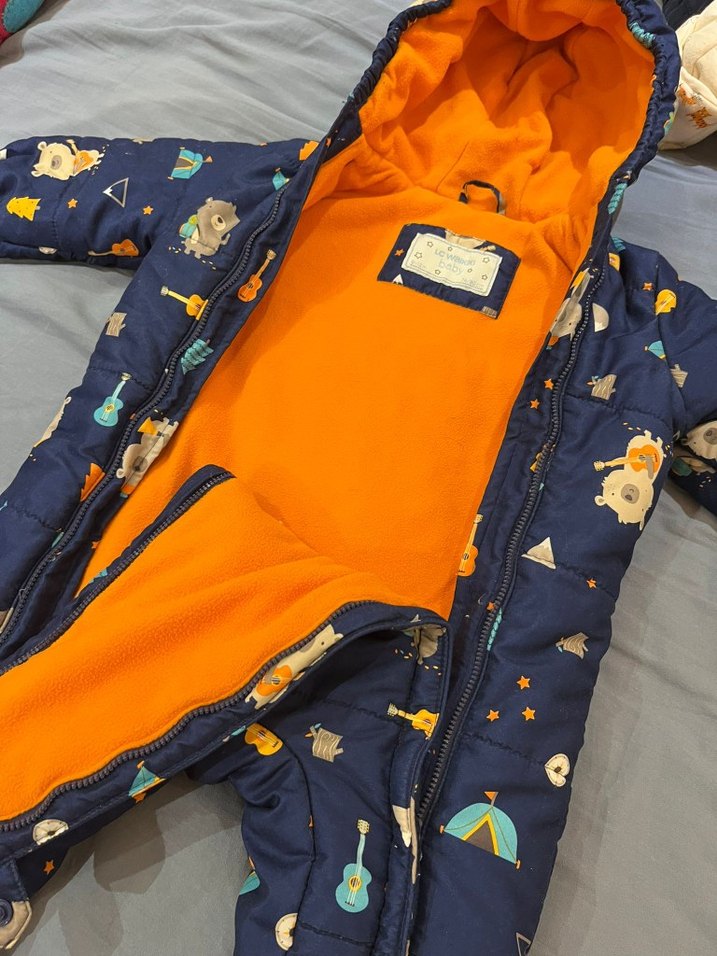 Kapüşonlu Desenli Bebek Tulum - Görsel 2