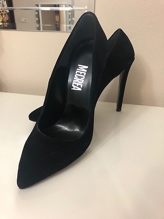 Siyah kadife stiletto 