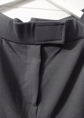 Gri Kemerli Kadın Kumaş Pantolon - Görsel 2