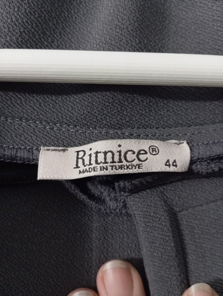 Gri Kemerli Kadın Kumaş Pantolon - Görsel 3