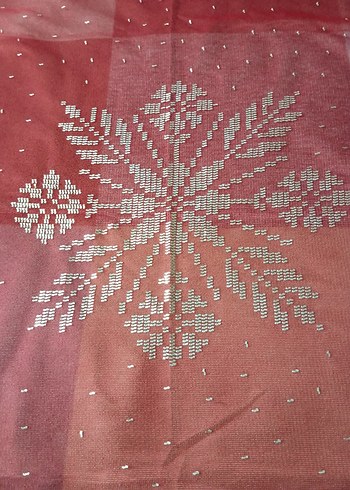 Kırmızı Tel Kırma Kına Örtüsü ve Yeşil Damat Örtüsü Eldiveni - Görsel 2