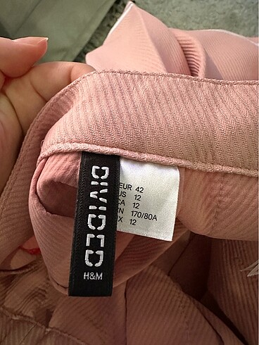42 Beden pembe Renk H&M pileli mini etek