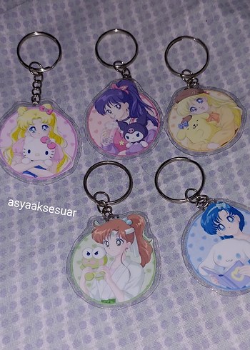 Sanrio Ay savaşçısı plastik anahtarlık Anahtarlık
