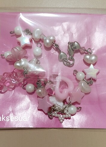 Tasarımcı Pink dream jewerly bileklik handmade y2k kalpli 