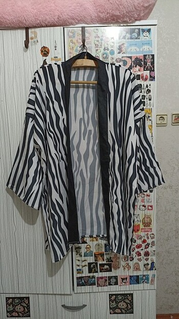 Zebra desenli ceket kuşaklı xl-3xl civarı
