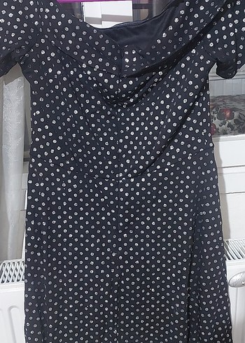 Koton Siyah simli Puantiyeli  Elbise - Görsel 2