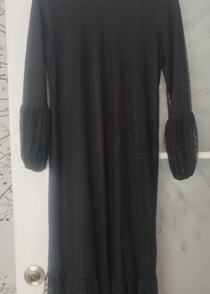 Siyah tesettur elbıse - Görsel 4