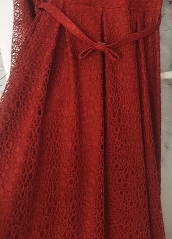 Dantelli komple astarli tesettur elbıse - Görsel 5