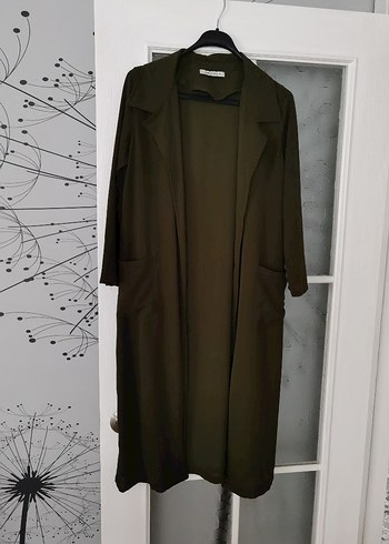 Kadın Haki Uzun Kesim Salaş Trençkot - Görsel 8