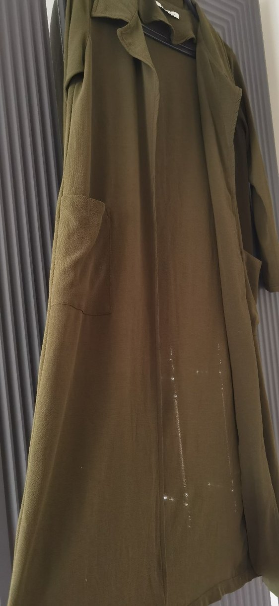 Kadın Haki Uzun Kesim Salaş Trençkot - Görsel 4