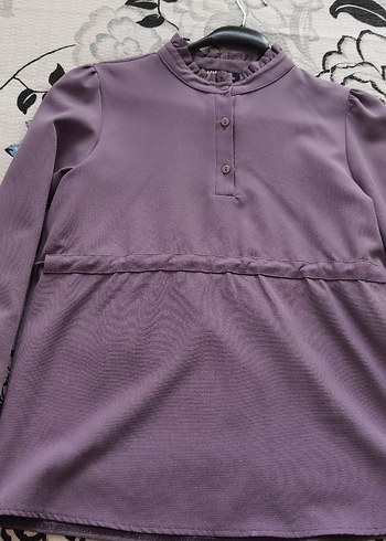 Düğmeli lila tesettur  ikili takim - Görsel 7