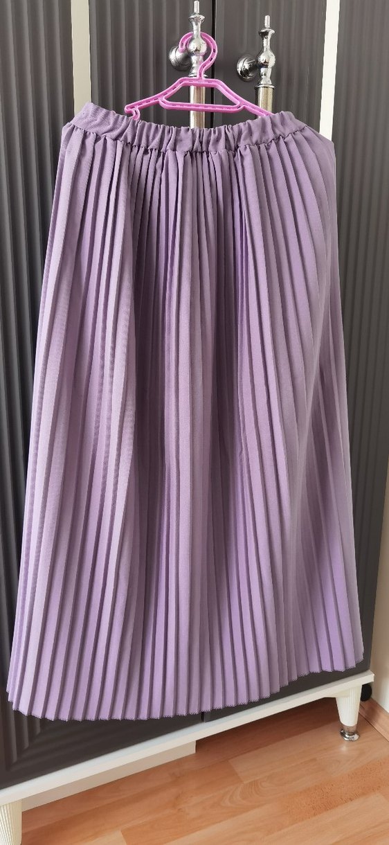 Düğmeli lila tesettur  ikili takim - Görsel 2